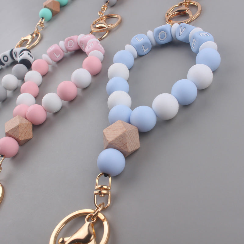 Wholesale Tassel Leather PU Silicone Beaded Wrist Keychains